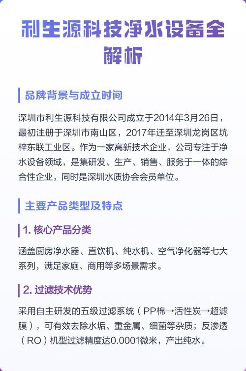 利生源科技净水设备全解析 技术、产品与选购指南
